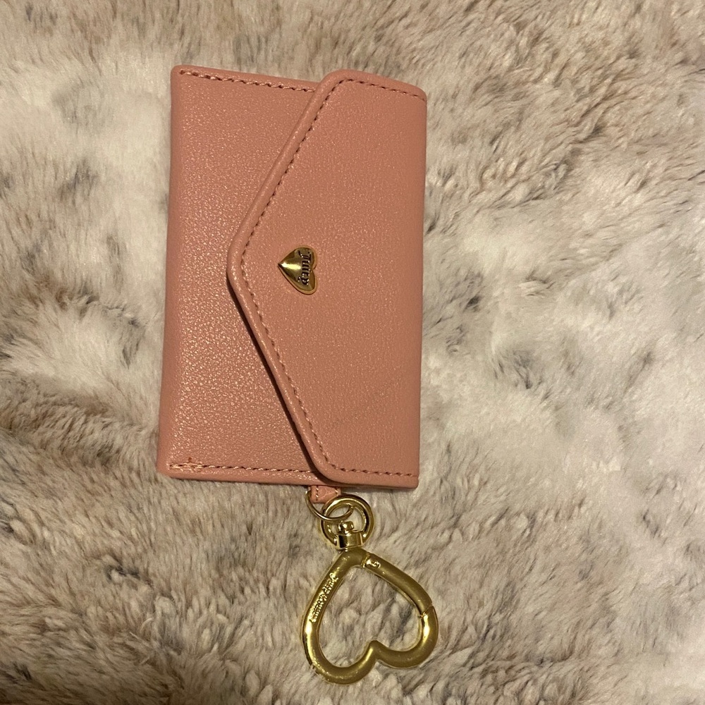 Juicy Couture Pink Key Holder with Gold Heart Charm